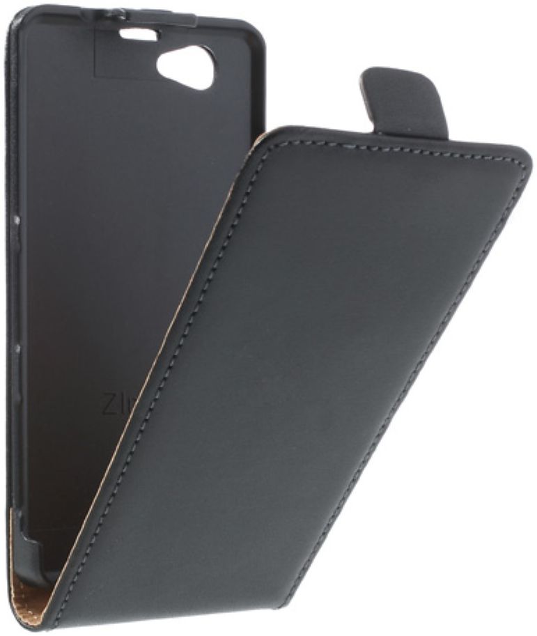 Echt Leren Verticale Sony Xperia Z1 Compact Flip Hoesje afbeelding 2