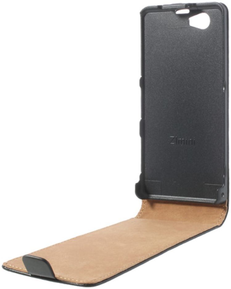 Echt Leren Verticale Sony Xperia Z1 Compact Flip Hoesje afbeelding 3