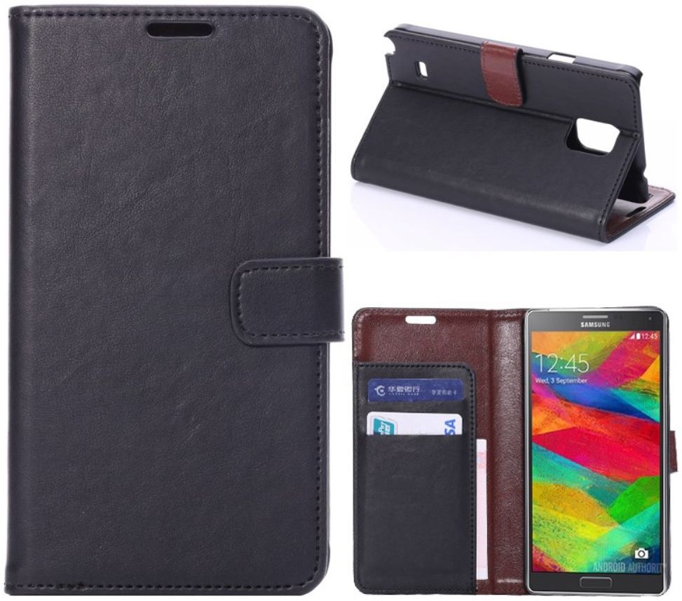 Samsung Galaxy Note 4 Portemonnee Hoesje Zwart afbeelding 2