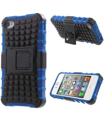 Hybride Apple iPhone 4 / 4S Back Cover Blauw Hoesjes
