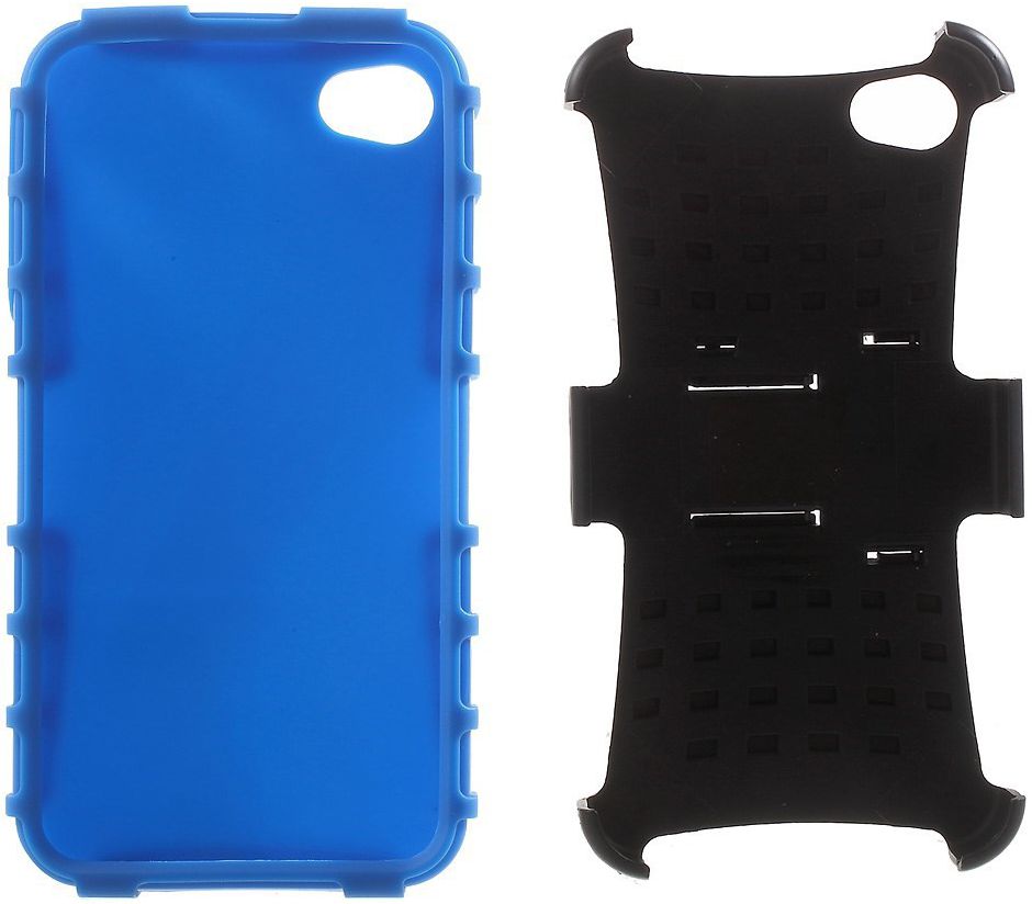 Hybride Apple iPhone 4 / 4S Back Cover Blauw afbeelding 5