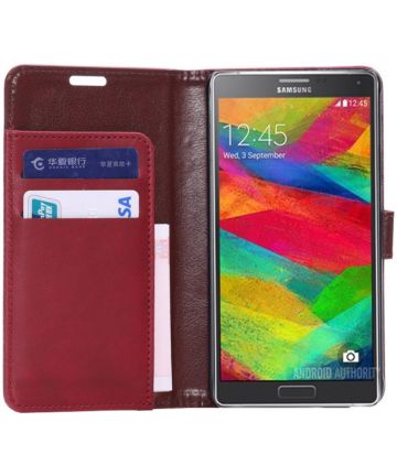 Samsung Galaxy Note 4 Portemonnee Hoesje Rood Hoesjes