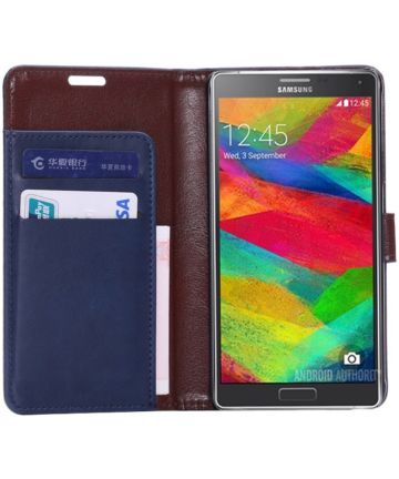 Samsung Galaxy Note 4 Portemonnee Hoesje Blauw Hoesjes