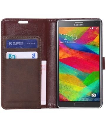 Samsung Galaxy Note 4 Portemonnee Hoesje Bruin Hoesjes