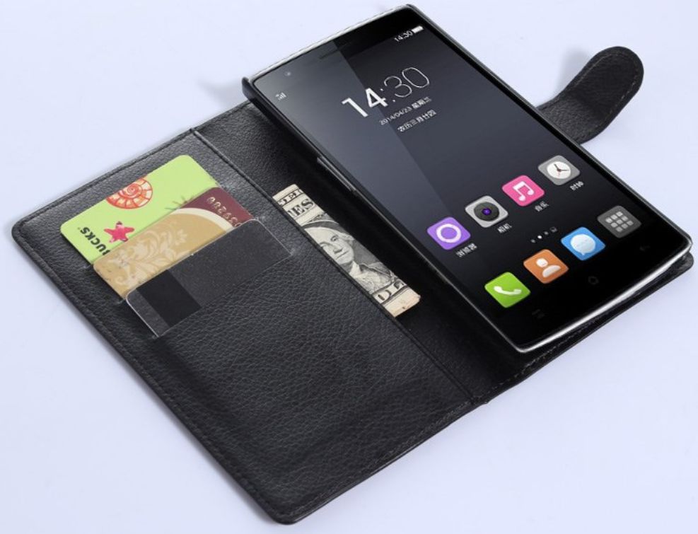 OnePlus One Portemonnee Hoesje Zwart afbeelding 2