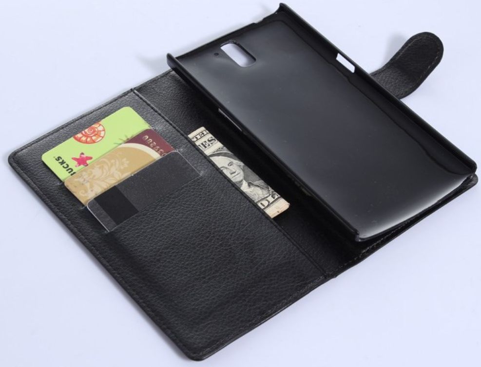 OnePlus One Portemonnee Hoesje Zwart afbeelding 5