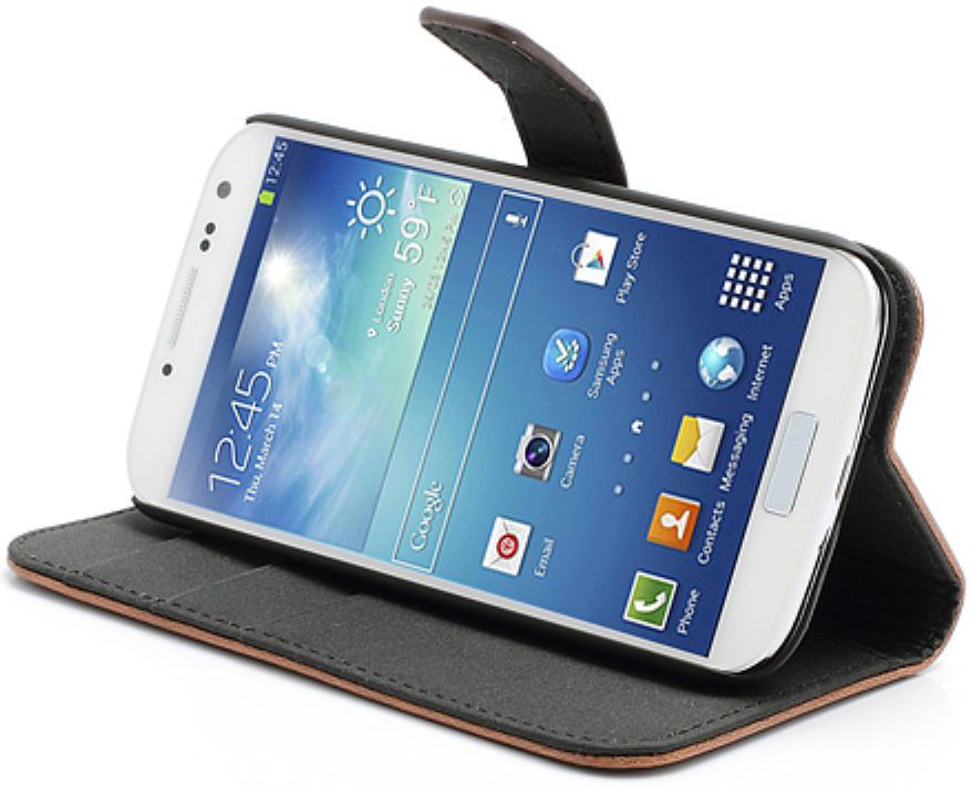 Samsung Galaxy S4 Portemonnee Hoesje Koffie Bruin afbeelding 7