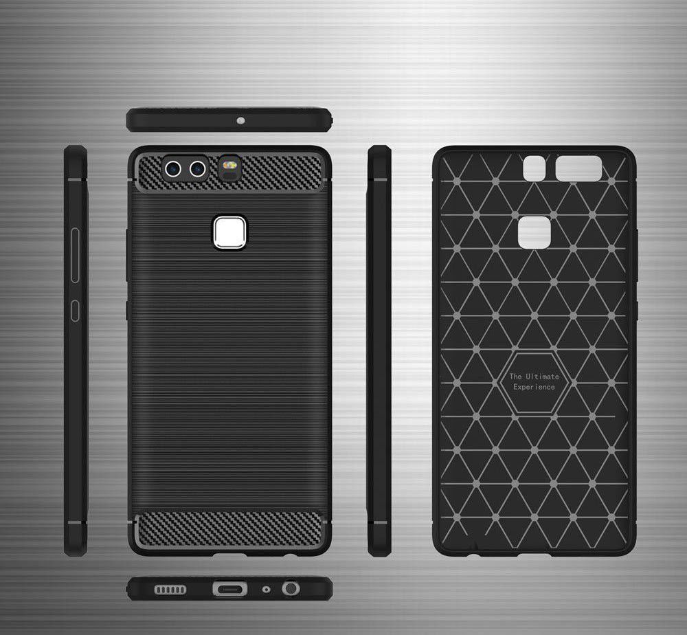 Huawei P9 Geborsteld TPU Hoesje Grijs afbeelding 8