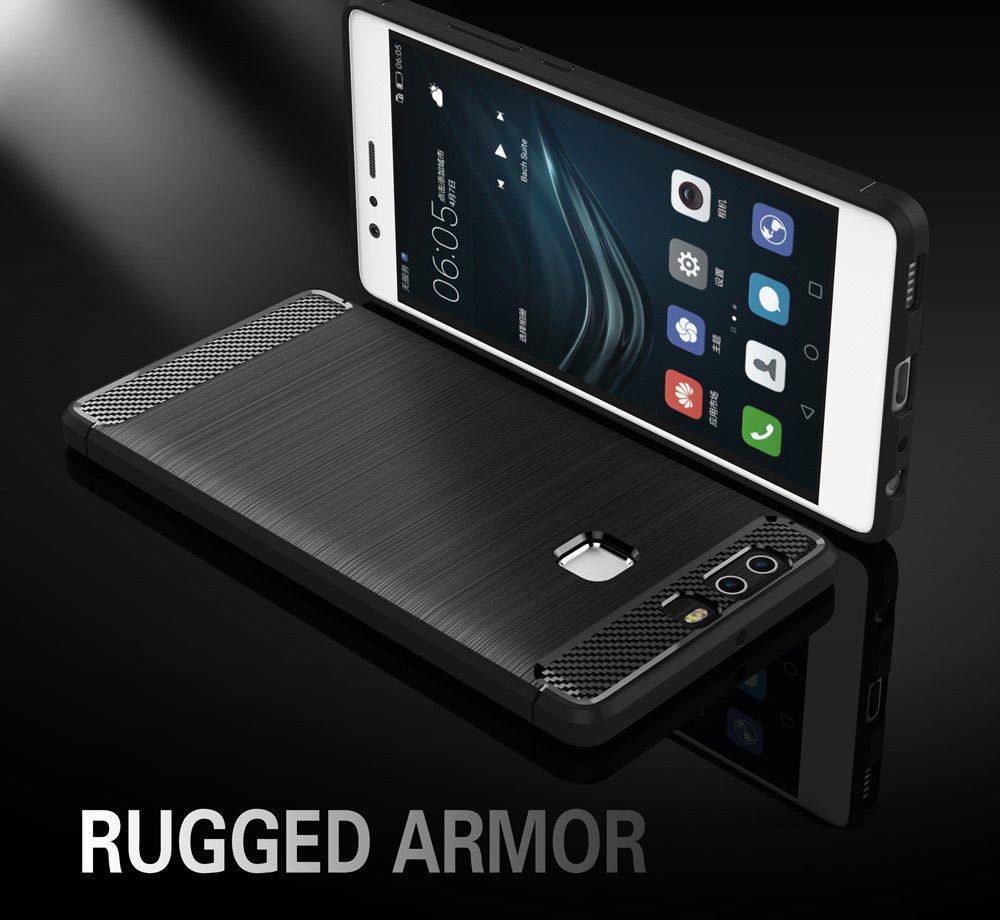 Huawei P9 Geborsteld TPU Hoesje Blauw afbeelding 5