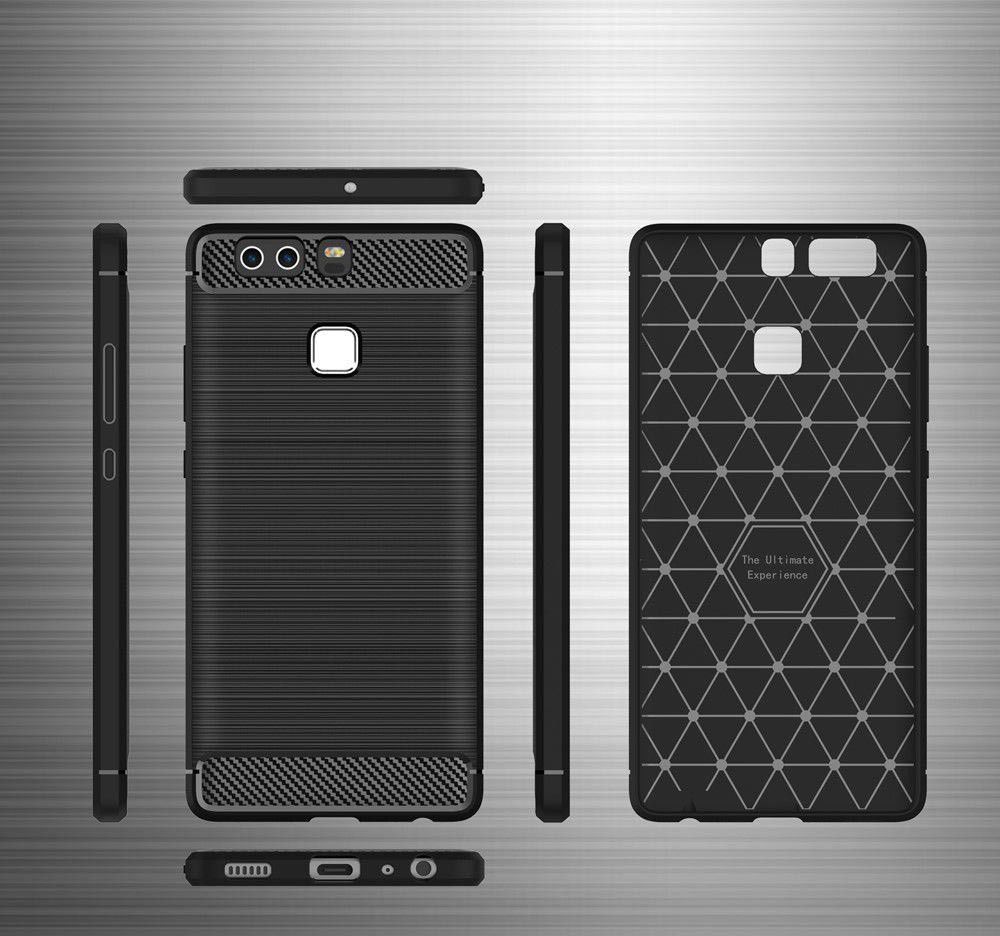 Huawei P9 Geborsteld TPU Hoesje Blauw afbeelding 8