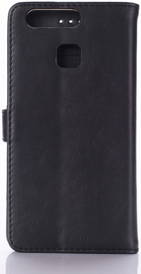 Huawei P9 Retro Style Wallet Flip Case Zwart afbeelding 3