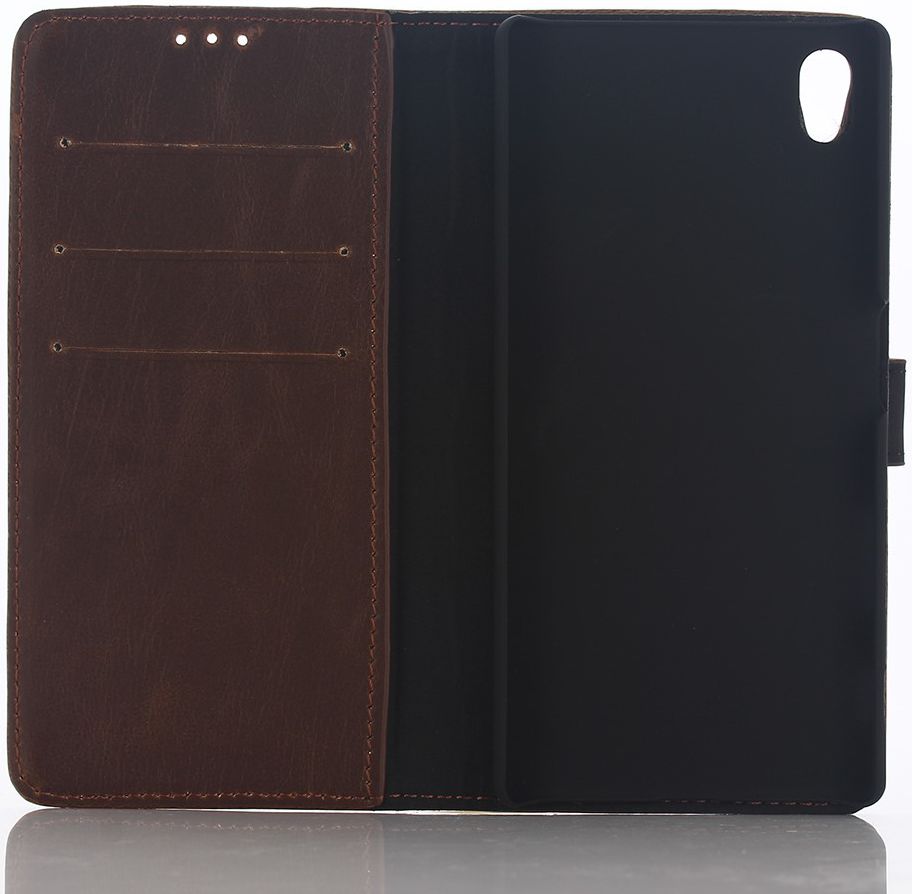 Sony Xperia Z5 Premium Portemonnee Hoesje Donker Bruin afbeelding 9