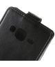 Samsung Galaxy J3 / J3 (2016) Verticale Lederen Flip Case Zwart