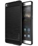 IPAKY Geborsteld TPU Hoesje Huawei Ascend P8 Lite Zwart