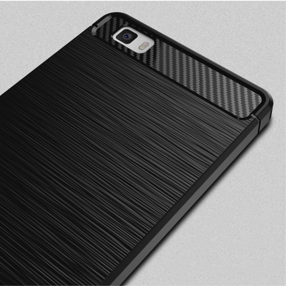 IPAKY Geborsteld TPU Hoesje Huawei Ascend P8 Lite Zwart afbeelding 4