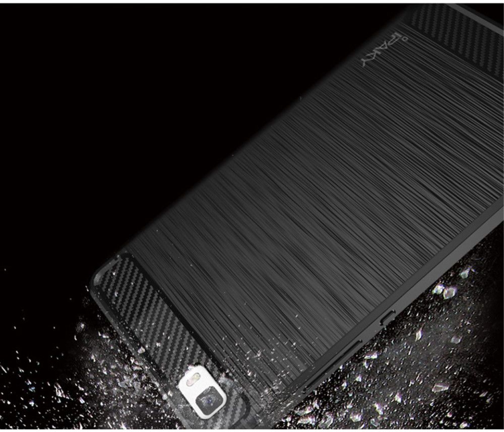IPAKY Geborsteld TPU Hoesje Huawei Ascend P8 Lite Zwart afbeelding 5