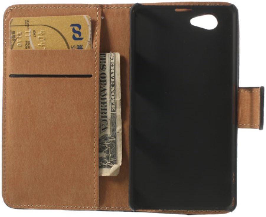 Sony Xperia Z1 Compact Portemonnee Hoesje Zwart afbeelding 6