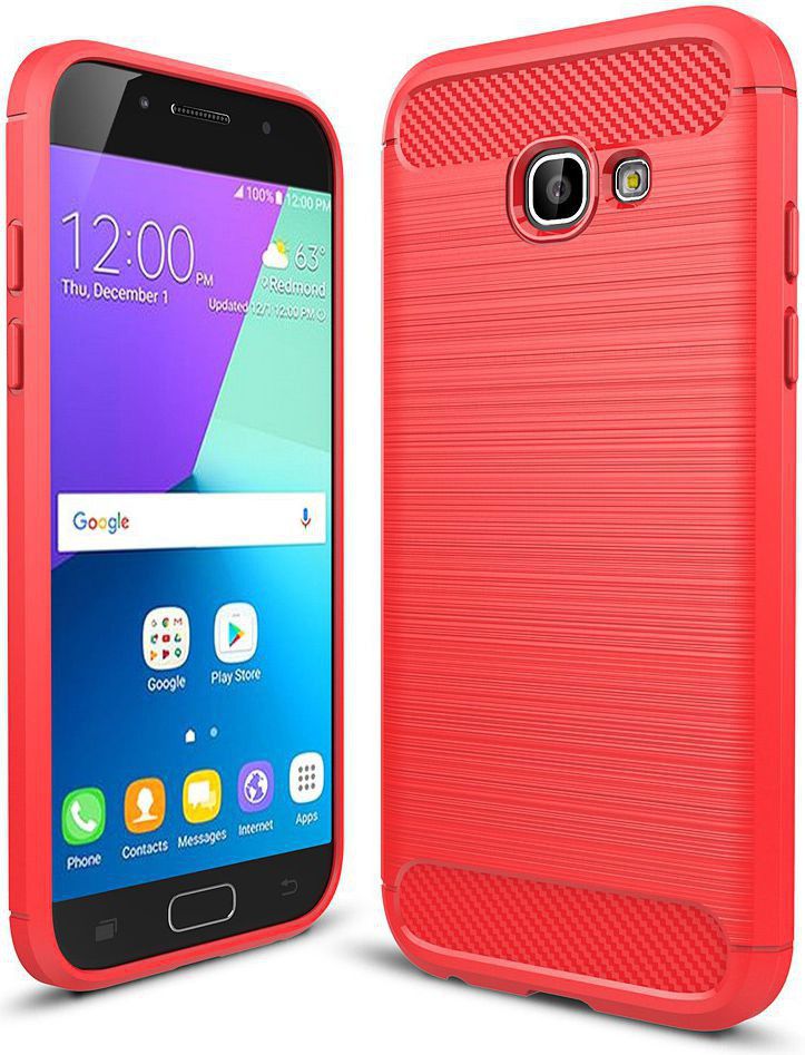Samsung Galaxy A5 2017 Geborsteld TPU Hoesje Rood afbeelding 1