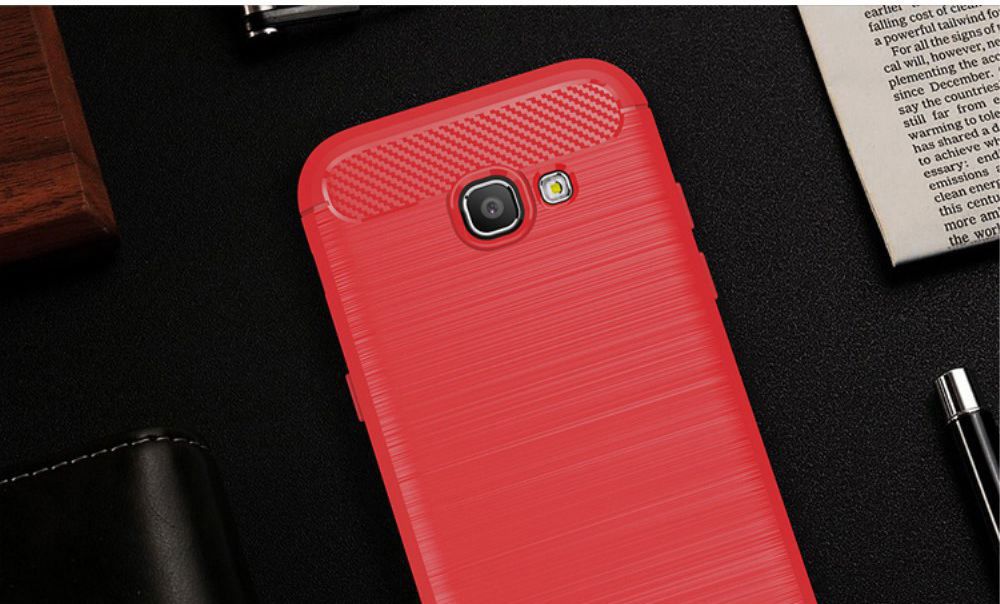 Samsung Galaxy A5 2017 Geborsteld TPU Hoesje Rood afbeelding 2