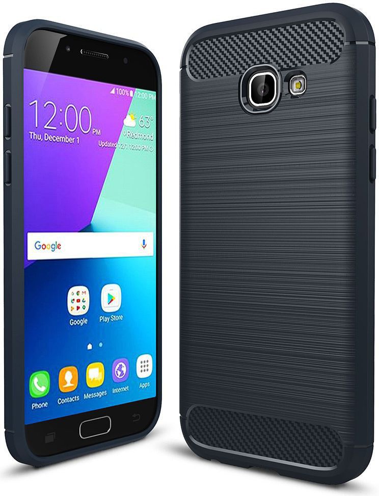 Samsung Galaxy A5 2017 Geborsteld TPU Hoesje Blauw afbeelding 1