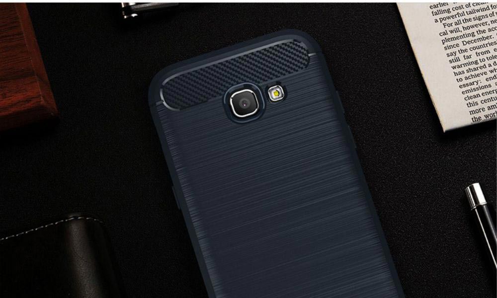 Samsung Galaxy A5 2017 Geborsteld TPU Hoesje Blauw afbeelding 2