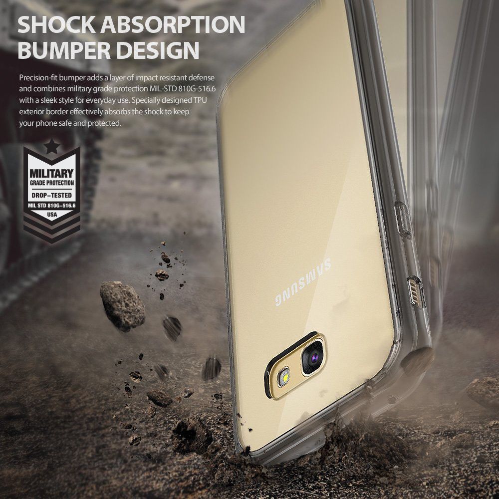 Ringke Fusion Samsung Galaxy A5 2017 Hoesje Doorzichtig Smoke Black afbeelding 2