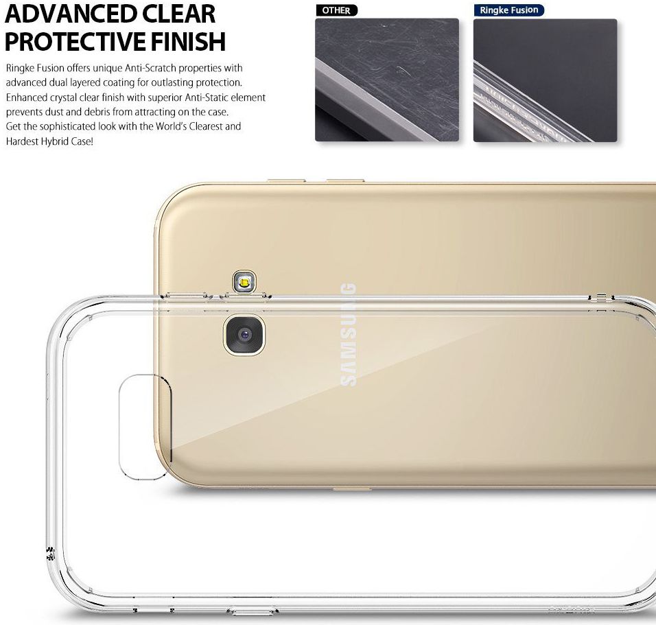 Ringke Fusion Samsung Galaxy A5 2017 Hoesje Doorzichtig Smoke Black afbeelding 6