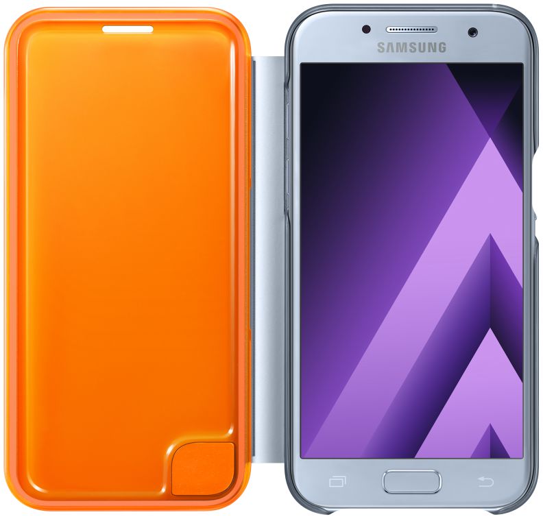 Samsung Galaxy A3 (2017) Neon Flip Cover Blauw afbeelding 2