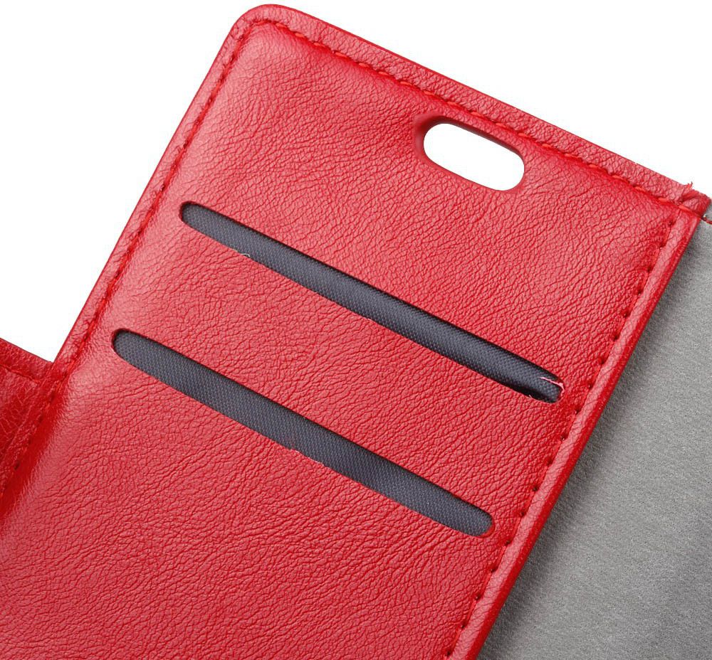 Samsung Galaxy J3 (2017) Portemonnee Hoesje Lychee Rood afbeelding 4