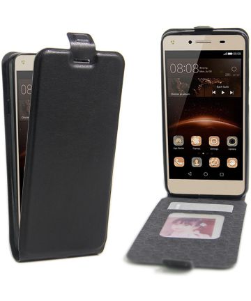 Huawei Y5 2 Vertical Wallet Flip Case Zwart Hoesjes