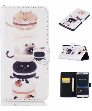 Huawei P9 Lite Portemonnee Print Cat Hoesjes