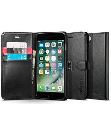 Spigen Wallet S Fliphoesje Apple iPhone 7 Plus / 8 Plus Zwart Hoesjes