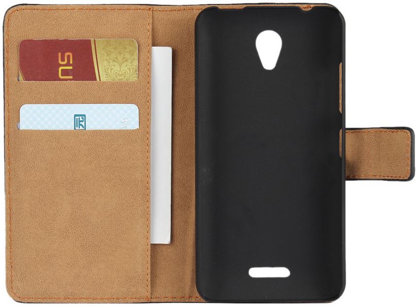 Lenovo B Portemonnee Hoesje Echt Leer Zwart afbeelding 11