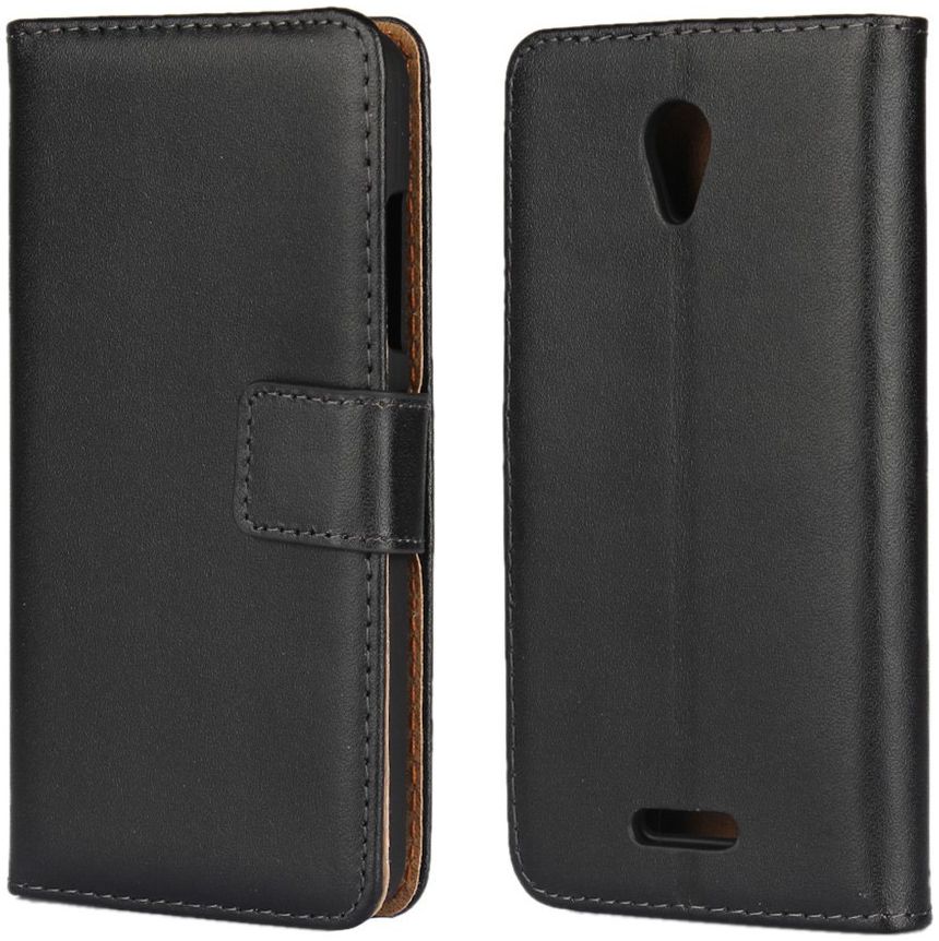 Lenovo B Portemonnee Hoesje Echt Leer Zwart afbeelding 2