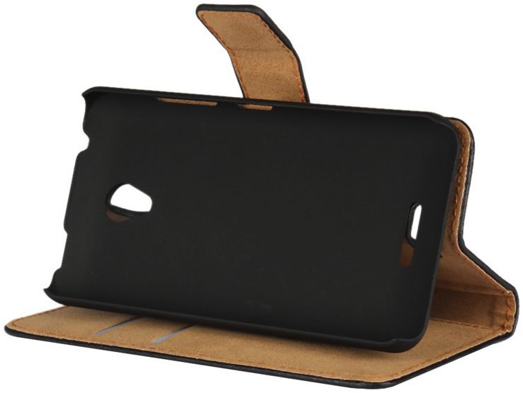 Lenovo B Portemonnee Hoesje Echt Leer Zwart afbeelding 3