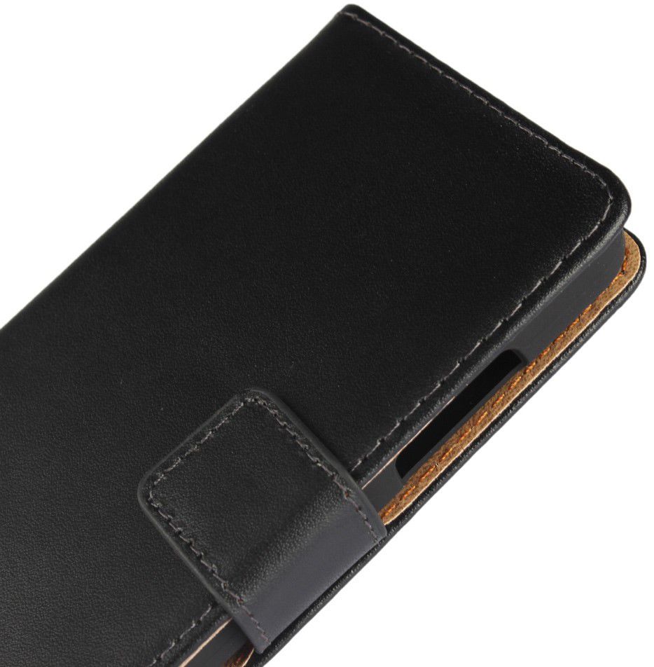 Lenovo B Portemonnee Hoesje Echt Leer Zwart afbeelding 7