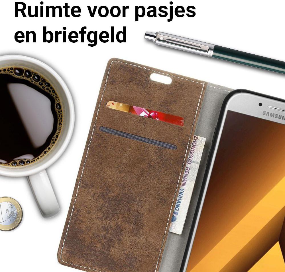 Samsung Galaxy A5 (2017) Retro Portemonnee Hoesje Bruin afbeelding 2
