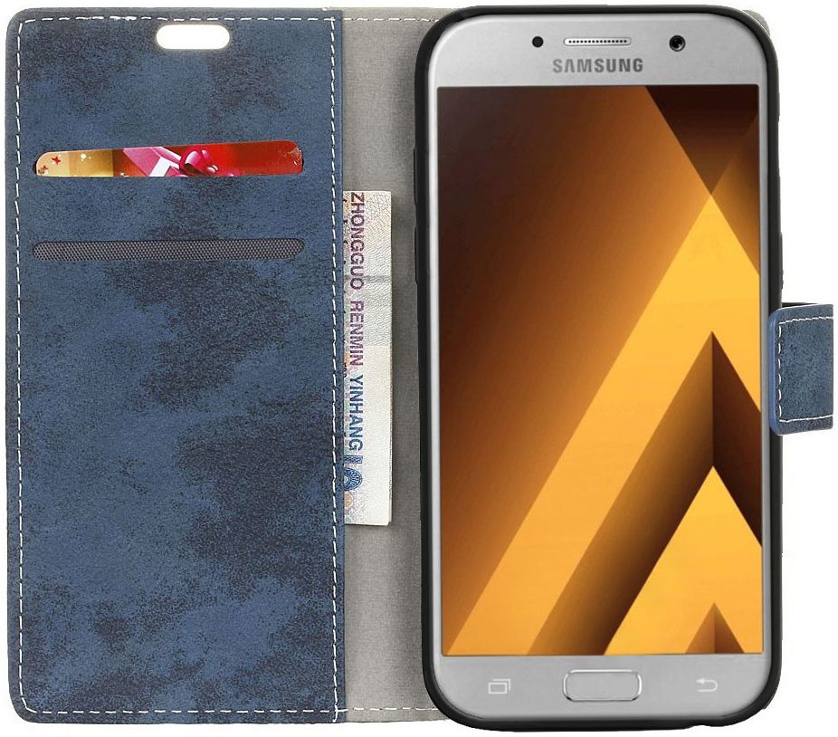 Samsung Galaxy A5 (2017) Retro Portemonnee Hoesje Blauw afbeelding 1