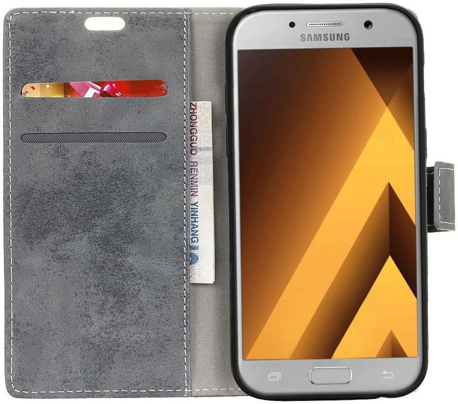 Samsung Galaxy A5 (2017) Retro Portemonnee Hoesje Grijs afbeelding 1