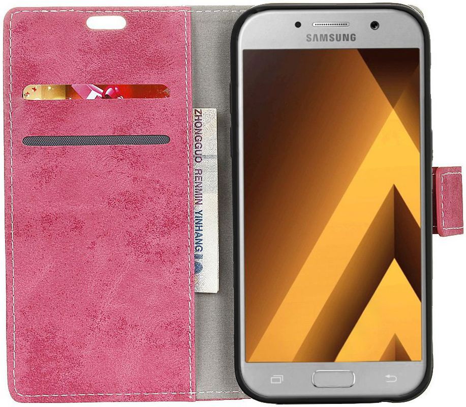 Samsung Galaxy A5 (2017) Retro Portemonnee Hoesje Roze afbeelding 1