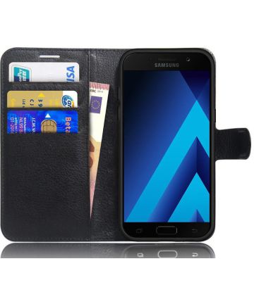Samsung Galaxy A5 (2017) Portemonnee Hoesje Litchi Zwart Hoesjes