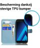 Samsung Galaxy A5 (2017) Portemonnee Hoesje Litchi Blauw