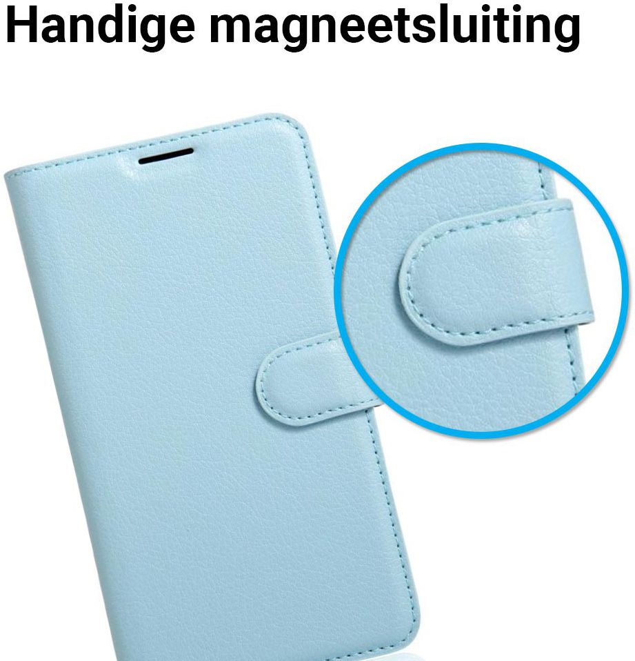 Samsung Galaxy A5 (2017) Portemonnee Hoesje Litchi Blauw afbeelding 3