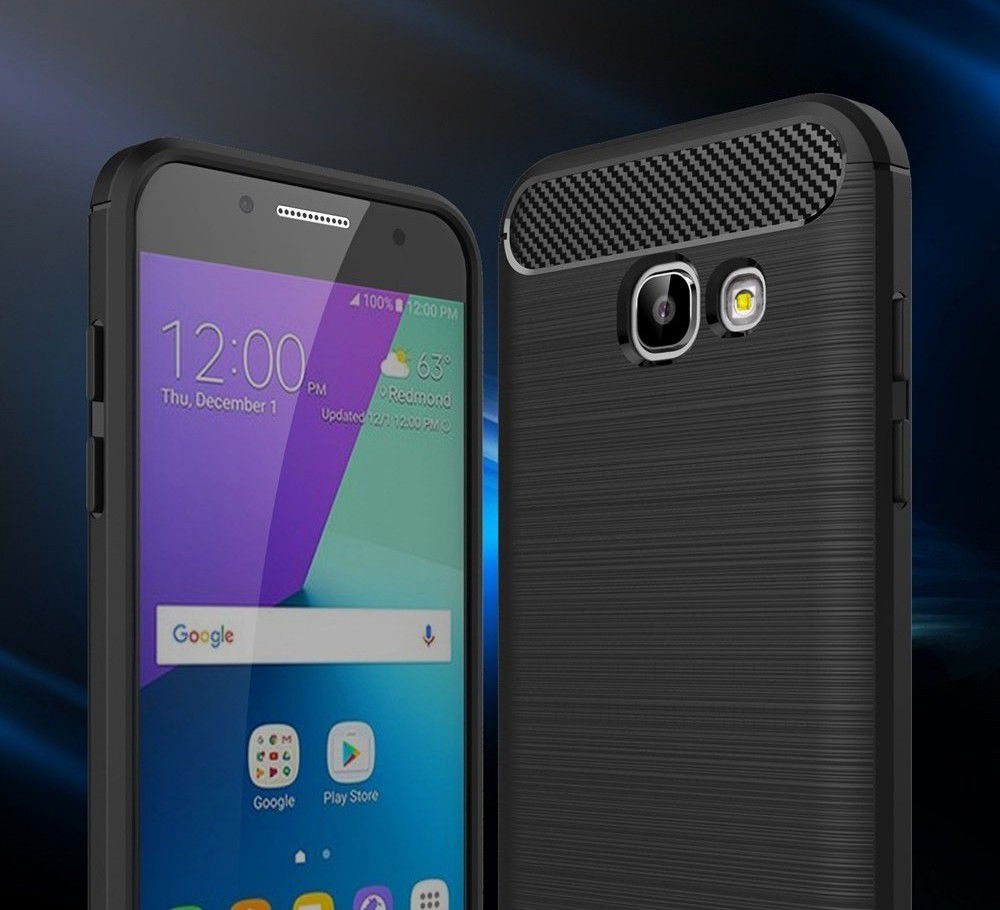 Samsung Galaxy A3 (2017) Geborsteld TPU Hoesje Zwart afbeelding 5