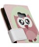 Samsung Galaxy A3 (2017) Fliphoesje Pink Owl