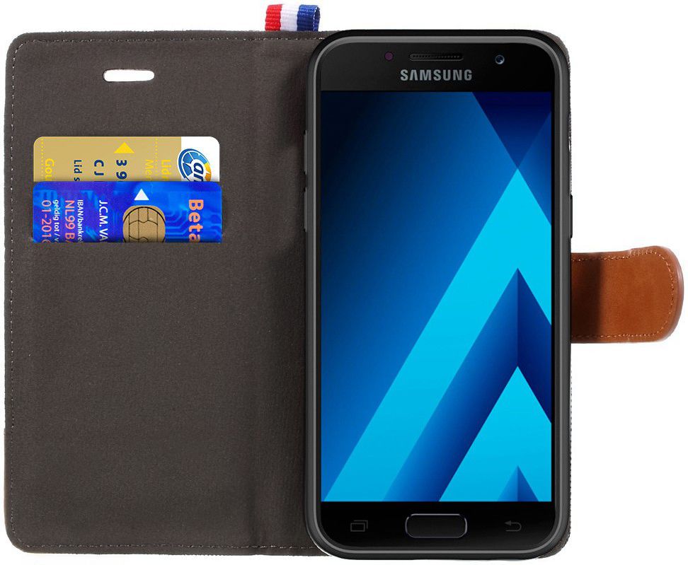 Samsung Galaxy Galaxy A3 (2017) Denim Portemonnee Hoesje Zwart afbeelding 2
