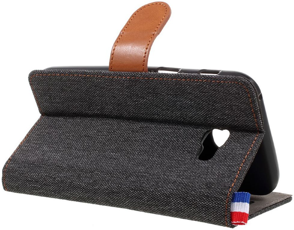 Samsung Galaxy Galaxy A3 (2017) Denim Portemonnee Hoesje Zwart afbeelding 9
