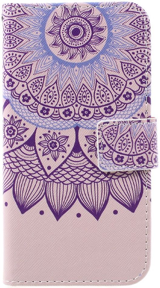 Samsung Galaxy A3 (2017) Portemonnee Hoesje Paars Patroon afbeelding 1