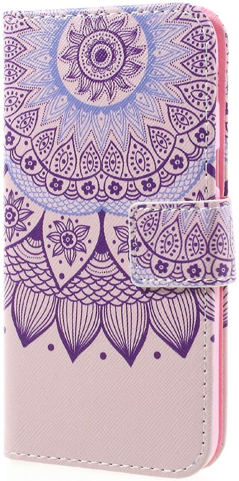 Samsung Galaxy A3 (2017) Portemonnee Hoesje Paars Patroon afbeelding 4