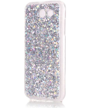 Samsung Galaxy J3 (2017) TPU Hoesje met Glitters Zilver Hoesjes